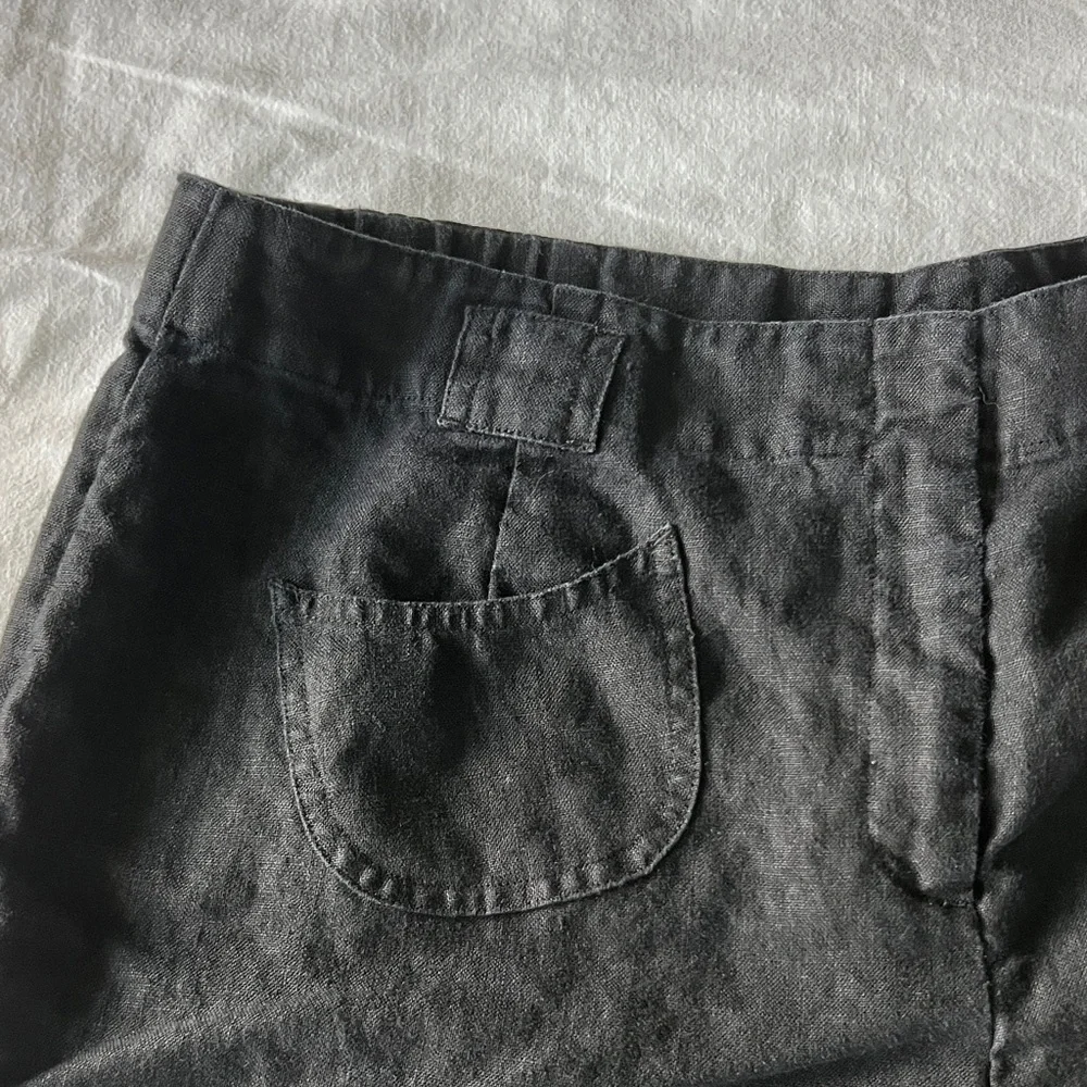 J. Jill Black 100% Linen Crop Trousers Sz 12P - Picture 4 of 9